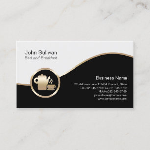 Carte De Visite Bed n Breakfast BusinessCard Gold Coffee Pot Icon