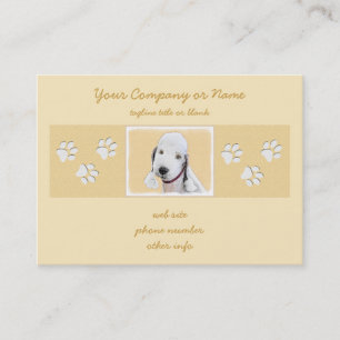 Carte De Visite Bedlington Terrier Peinture - Art Chien original