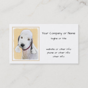 Carte De Visite Bedlington Terrier Peinture - Art Chien original