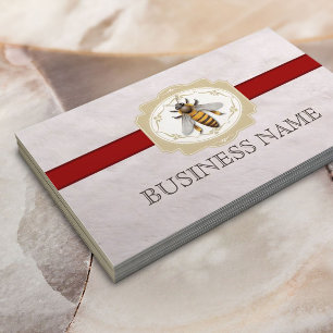 Carte De Visite Bee Beekeep Royal Red Stripe Fur Texture
