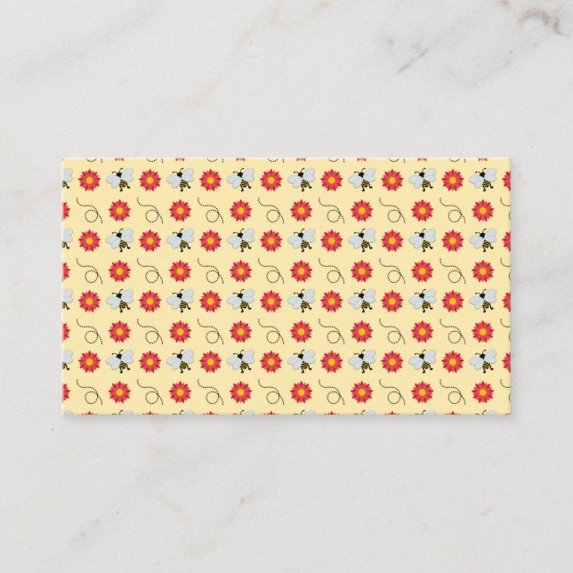 Carte De Visite Bee Honey And Flower (Devant)