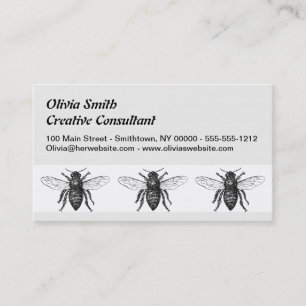 Carte De Visite Bee Worker Honey Black Bumblebee