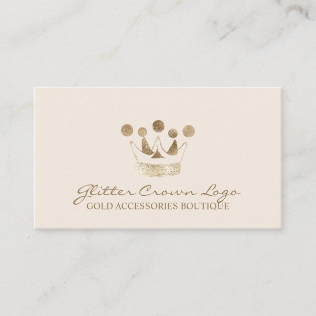 Carte De Visite Beige Baby Gold Crown (Devant)