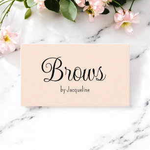 Carte De Visite Beige Brows Beauty Simple Script