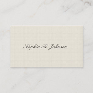 Carte De Visite Beige élégant de toile de Faux classique