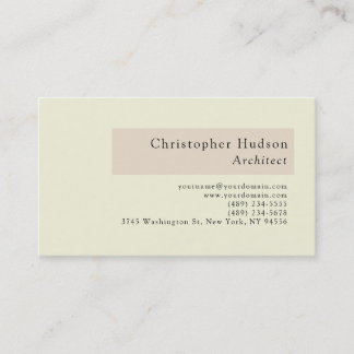 Carte De Visite Beige et amande couleur moderne simple architecte