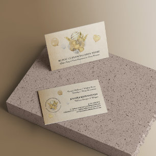 Carte De Visite Beige Gold Festive Balloons Party Planificateur d'