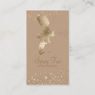 Carte De Visite Beige Lux Spray de bronzage scintillant or