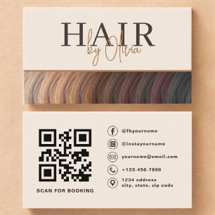 Carte de Visite Beige Neutre pour Coiffeur avec Co