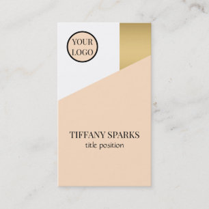 Carte De Visite Beige Or Et Blanc