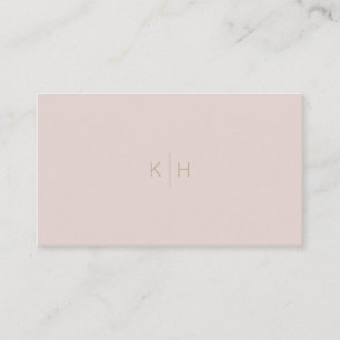 Carte de visite beige rose minimaliste simple d'or
