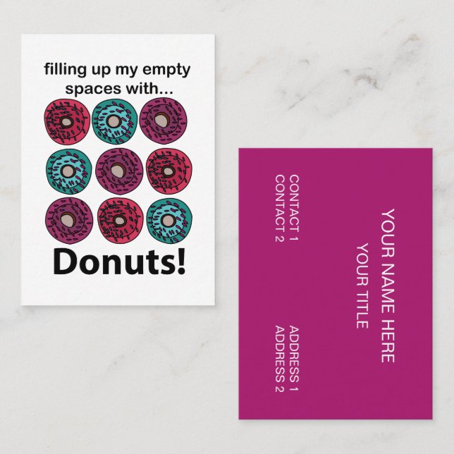 Carte De Visite Beignets Remplissant Mes Espaces Vides Avec Des Be (Devant / Derrière)