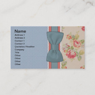 Carte De Visite Bel arc vintage girly élégant mignon de fleurs