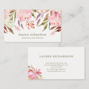 Carte De Visite Belle aquarelle botanique de florale sur le