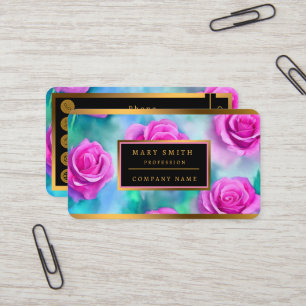 Carte De Visite Belle aquarelle Moderne Roses Rose Collection