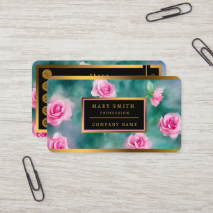 Carte De Visite Belle Aquarelle Populaire Collection Roses Roses R