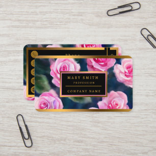 Carte De Visite Belle Aquarelle Populaire Roses Roses Roses Roses