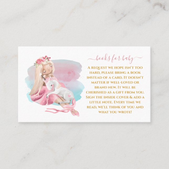 Carte De Visite Belle Ballerina Livres pour Baby Card (Devant)