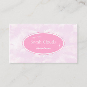 Carte De Visite Belle Bébé Pastel Ciel rose Nuages Étoiles