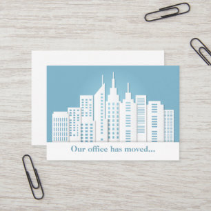 Carte De Visite Belle Blue City Skyline Changement d'adresse