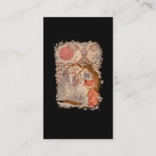 Carte De Visite Belle Chouette de renard Arbre Nature Lover