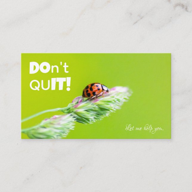 Carte De Visite Belle coccinelle avec une citation de motivation p (Devant)