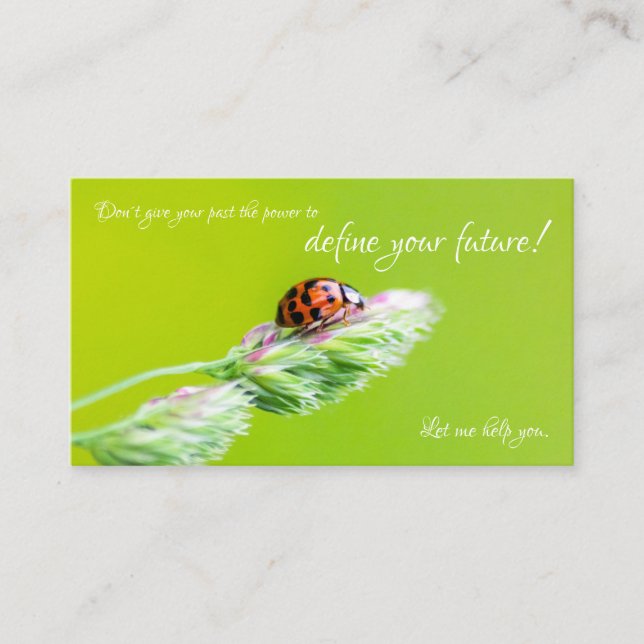 Carte De Visite Belle coccinelle avec une citation de motivation p (Devant)
