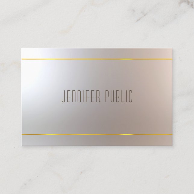 Carte De Visite Belle conception moderne Chic professionnel uni (Devant)