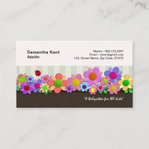 Carte De Visite Belle Flower Box Garden Babysitter