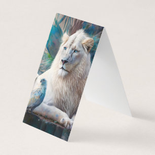 Carte De Visite Belle illustration de Boho Lion blanc