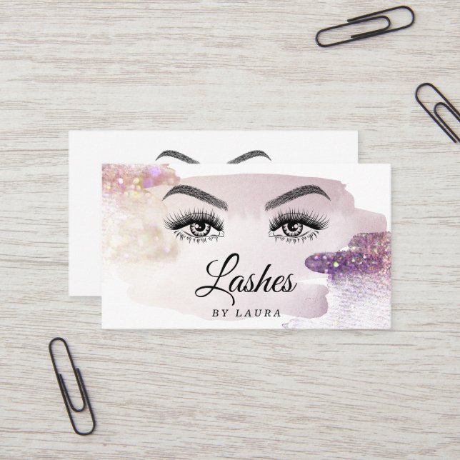 Carte De Visite Belle Lashes Yeux et Brows à la main Bu (Devant/Arrière en situation)