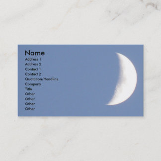 Carte De Visite Belle lune de croissant de cirage en lumière du jo
