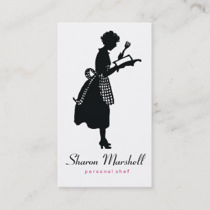 Carte De Visite Belle Madame Female Chef Cook Catering de tablier
