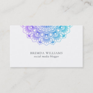 Carte De Visite Belle mandala violette et bleue