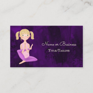 Carte De Visite Belle méditation de Yoga violet fille