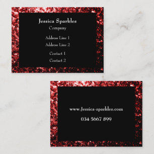 Carte De Visite Belle Parties scintillant rouge glamour scintillan