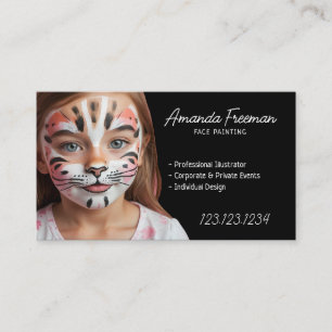 Carte De Visite Belle peinture faciale pour enfants noirs et blanc