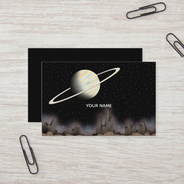 Carte De Visite Belle planète debout dans l'espace extra-atmosphér (Devant/Arrière en situation)