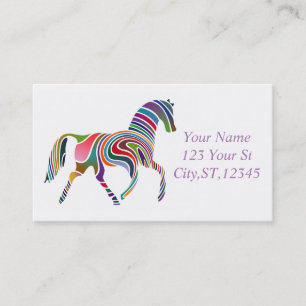 Carte De Visite Belle Rainbow Color Horse Thunder_Cove