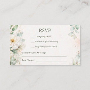 Carte De Visite Belles fleurs peintes à l'aquarelle RSVP