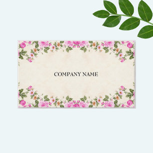Carte De Visite Belles fleurs sur beige clair