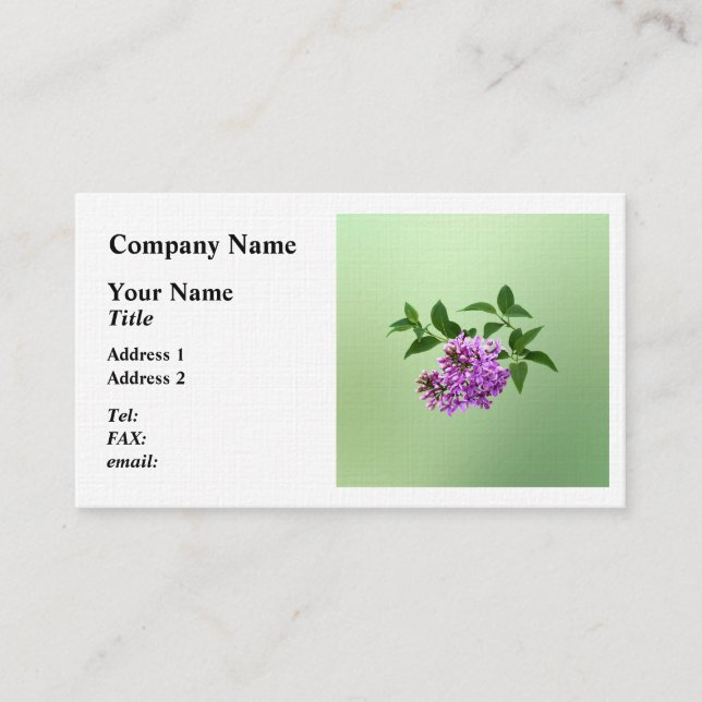 Carte De Visite Belles Lilacs (Devant)