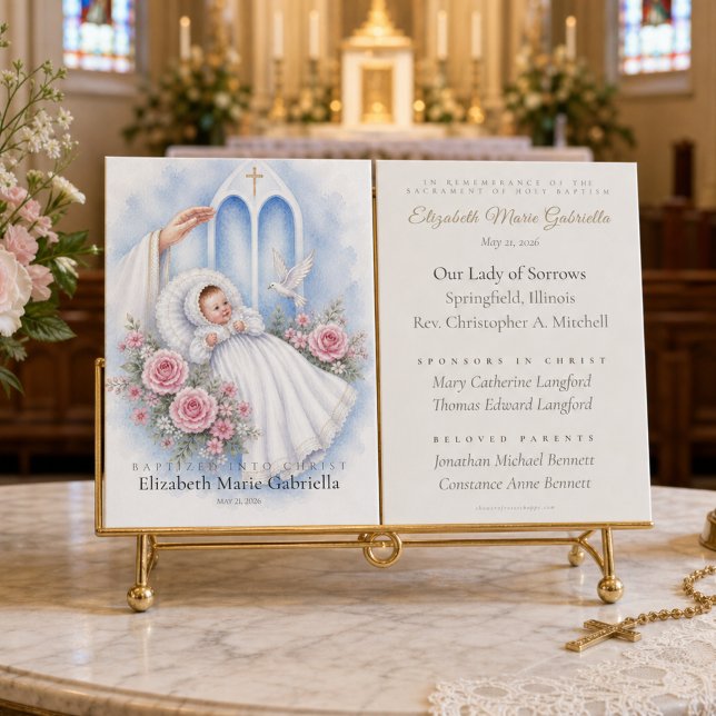 Carte De Visite Bénédiction traditionnelle catholique pour le bapt (Créateur téléchargé)