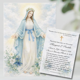 Carte De Visite Bénie Mère Marie Mémorial funéraire catholique