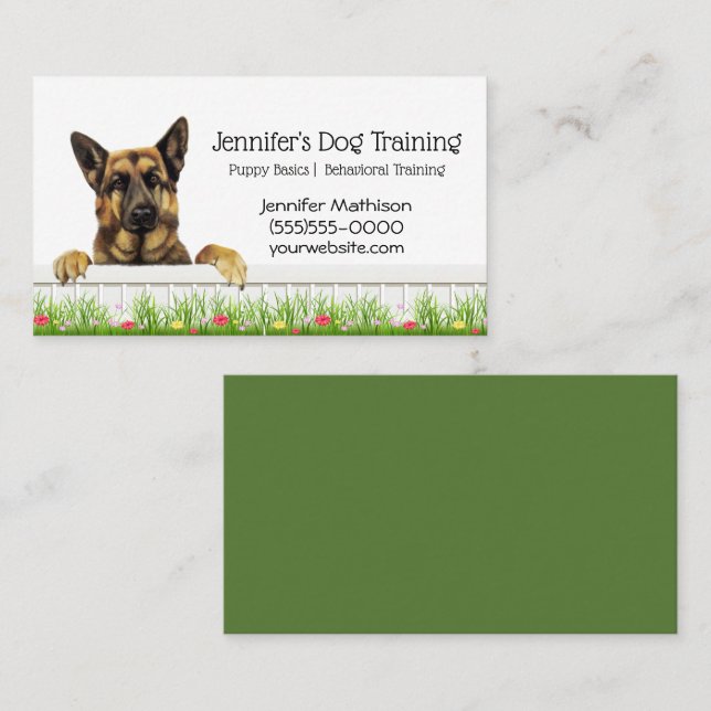 Carte De Visite berger allemand Canine chien animal d'entraînement (Devant / Derrière)