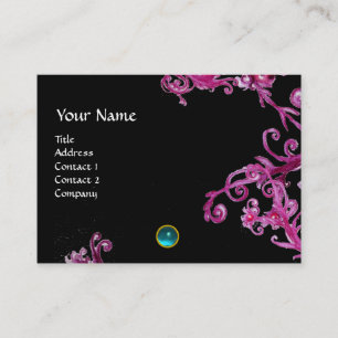 Carte De Visite BÉRIES MAGIQUES BLEUE AQUAMARINE GEM MONOGRAM Turq