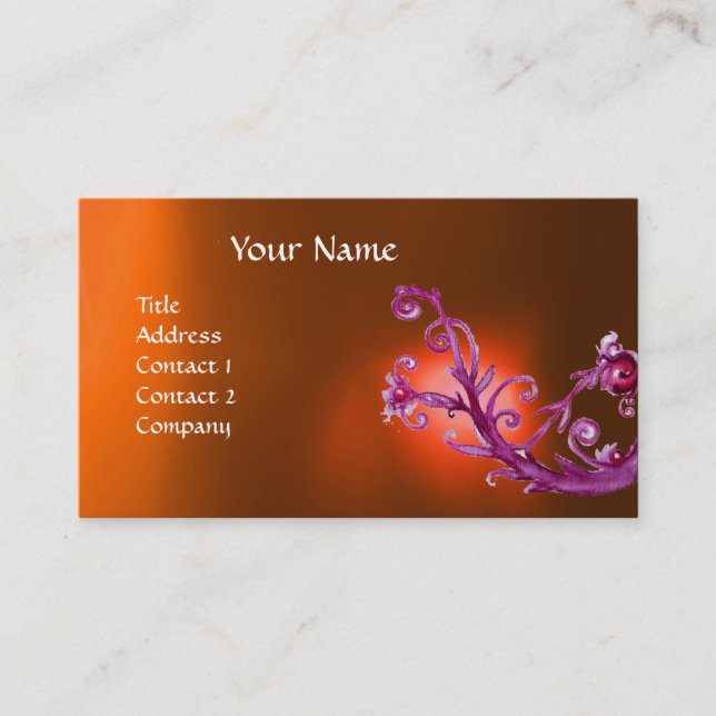 Carte De Visite BÉRIES MAGIQUES MONOGRAM GEM orange (Devant)