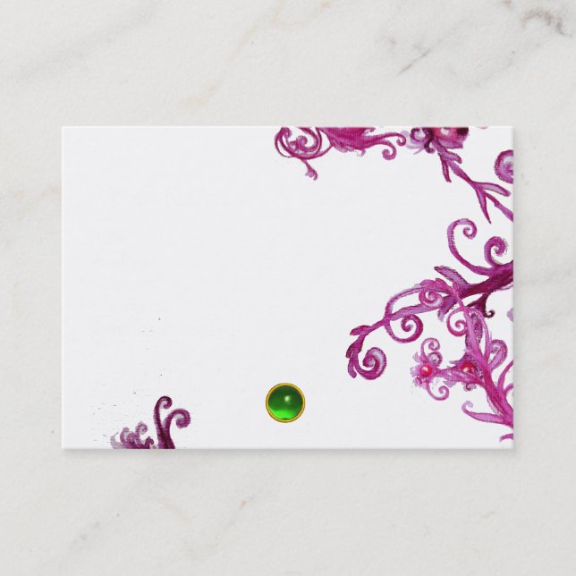 Carte De Visite BÉRIES MAGIQUES MONOGRAM Vert Gem, Blanc (Devant)