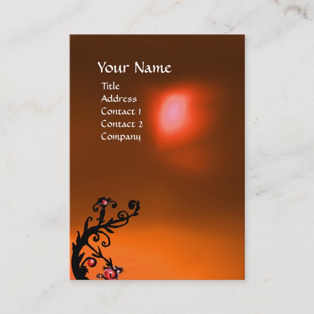CARTE DE VISITE BÉRIES MAGIQUES ORANGE AGATE GEM MONOGRAM (Devant)
