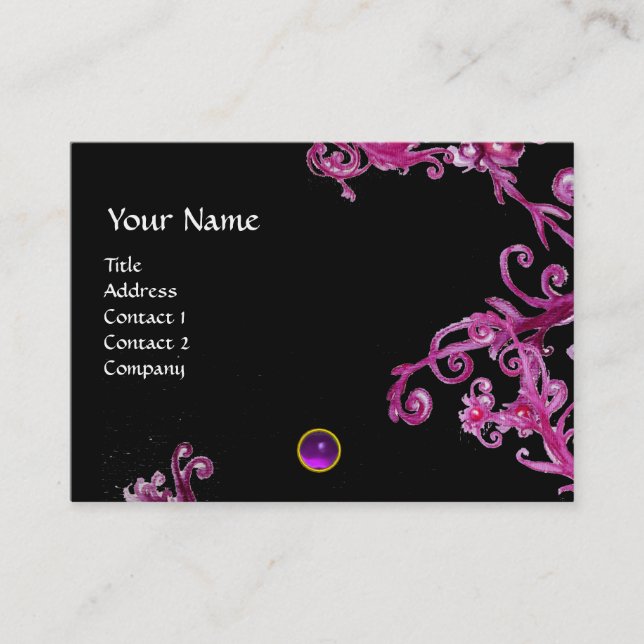 CARTE DE VISITE BÉRIES MAGIQUES PURPLE AMÉTHYST GEM MONOGRAM (Devant)